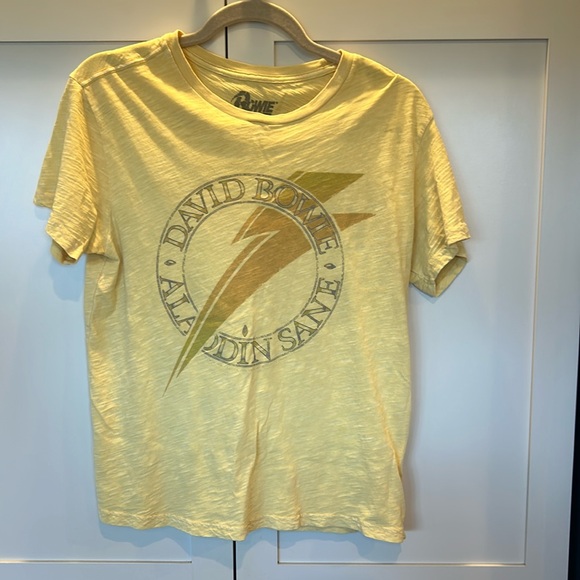 Lucky Brand Tops - Lucky Brand Yellow David Bowie Graphic Short Sleeve Tee